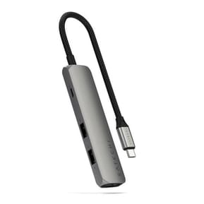 Satechi Hub USB-C Slim Multiport 4-in-1 4K Power Delivery 100W Gris
