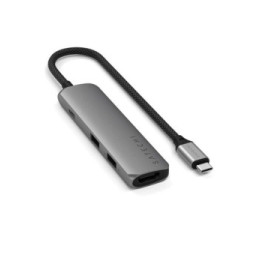Satechi Hub USB-C Slim Multiport 4-in-1 4K Power Delivery 100W Gris