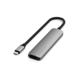 Satechi Hub USB-C Slim Multiport 4-in-1 4K Power Delivery 100W Gris