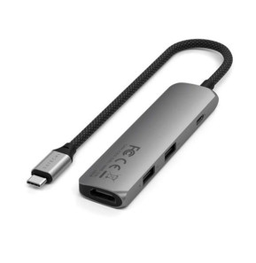 Satechi Hub USB-C Slim Multiport 4-in-1 4K Power Delivery 100W Gris
