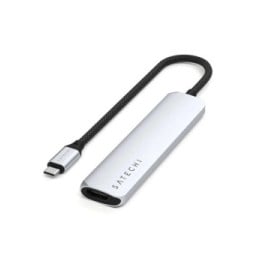 Satechi Hub USB-C Slim Multiport 6-in-1 4K Power Delivery 100W Argent