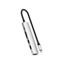 Satechi Hub USB-C Slim Multiport 6-in-1 4K Power Delivery 100W Argent