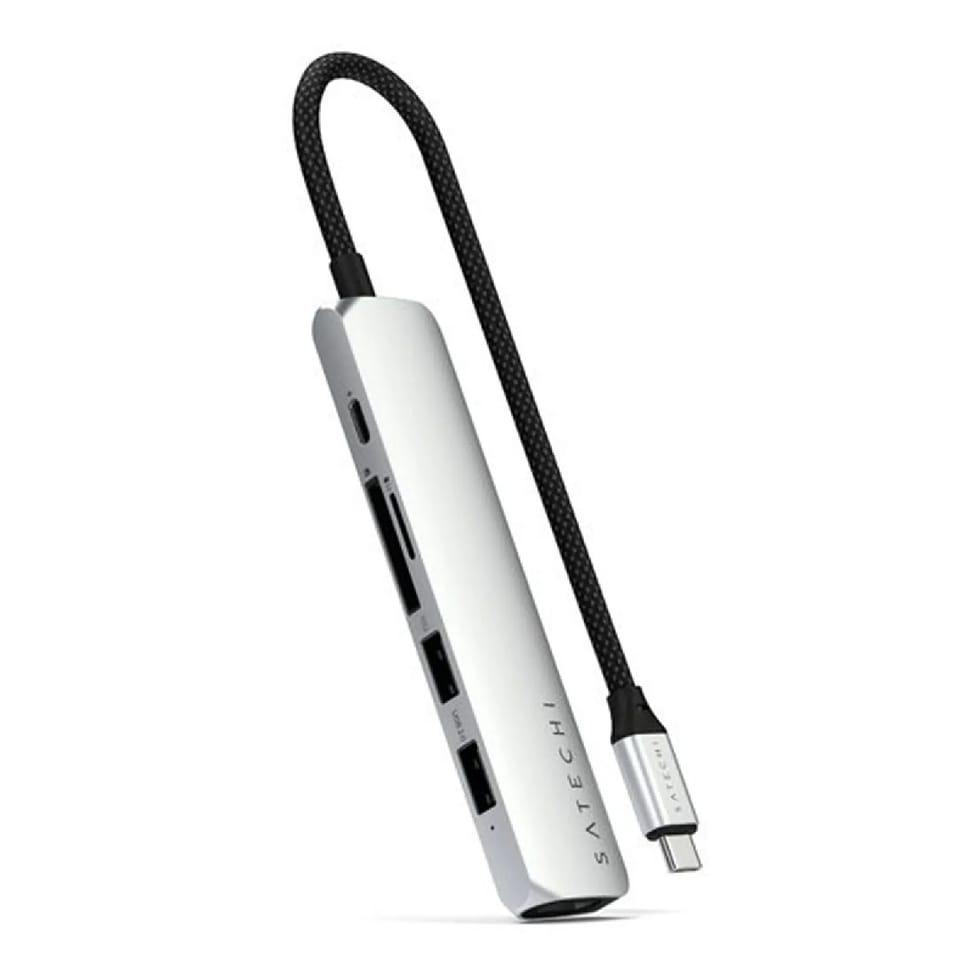 Satechi Hub USB-C Slim Multiport 6-in-1 4K Power Delivery 100W Argent — image 2