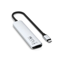 Satechi Hub USB-C Slim Multiport 6-in-1 4K Power Delivery 100W Argent