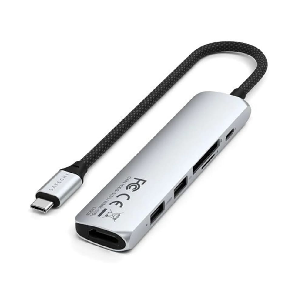 Satechi Hub USB-C Slim Multiport 6-in-1 4K Power Delivery 100W Argent — image 4