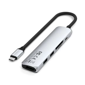 Satechi Hub USB-C Slim Multiport 6-in-1 4K Power Delivery 100W Argent — image 4