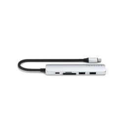 Satechi Hub USB-C Slim Multiport 6-in-1 4K Power Delivery 100W Argent