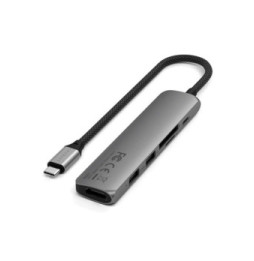 Satechi Hub USB-C Slim Multiport 6-in-1 4K Power Delivery 100W Gris