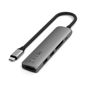 Satechi Hub USB-C Slim Multiport 6-in-1 4K Power Delivery 100W Gris — image 2