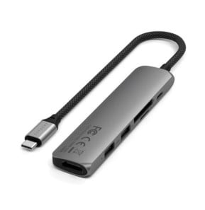 Satechi Hub USB-C Slim Multiport 6-in-1 4K Power Delivery 100W Gris