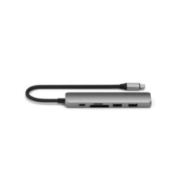 Satechi Hub USB-C Slim Multiport 6-in-1 4K Power Delivery 100W Gris
