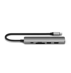 Satechi Hub USB-C Slim Multiport 6-in-1 4K Power Delivery 100W Gris