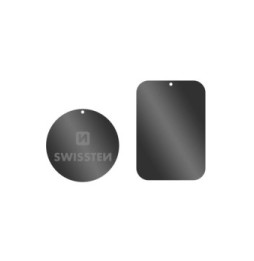 Swissten 2x Plaques Métalliques Smartphone Adaptateur Support Magnétique Noir