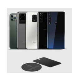 Swissten 2x Plaques Métalliques Smartphone Adaptateur Support Magnétique Noir