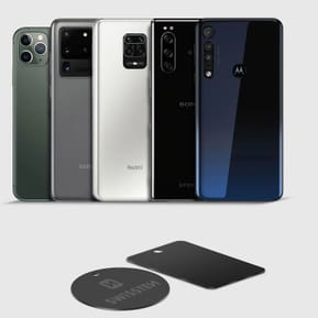 Swissten 2x Plaques Métalliques Smartphone Adaptateur Support Magnétique Noir — image 5