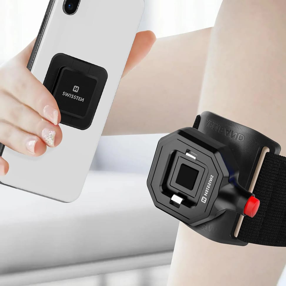Swissten Adaptateur Smartphone pour Support Easy Lock Fixation Adhésive 3M Noir — image 4