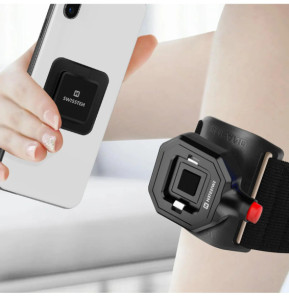 Swissten Adaptateur Smartphone pour Support Easy Lock Fixation Adhésive 3M Noir