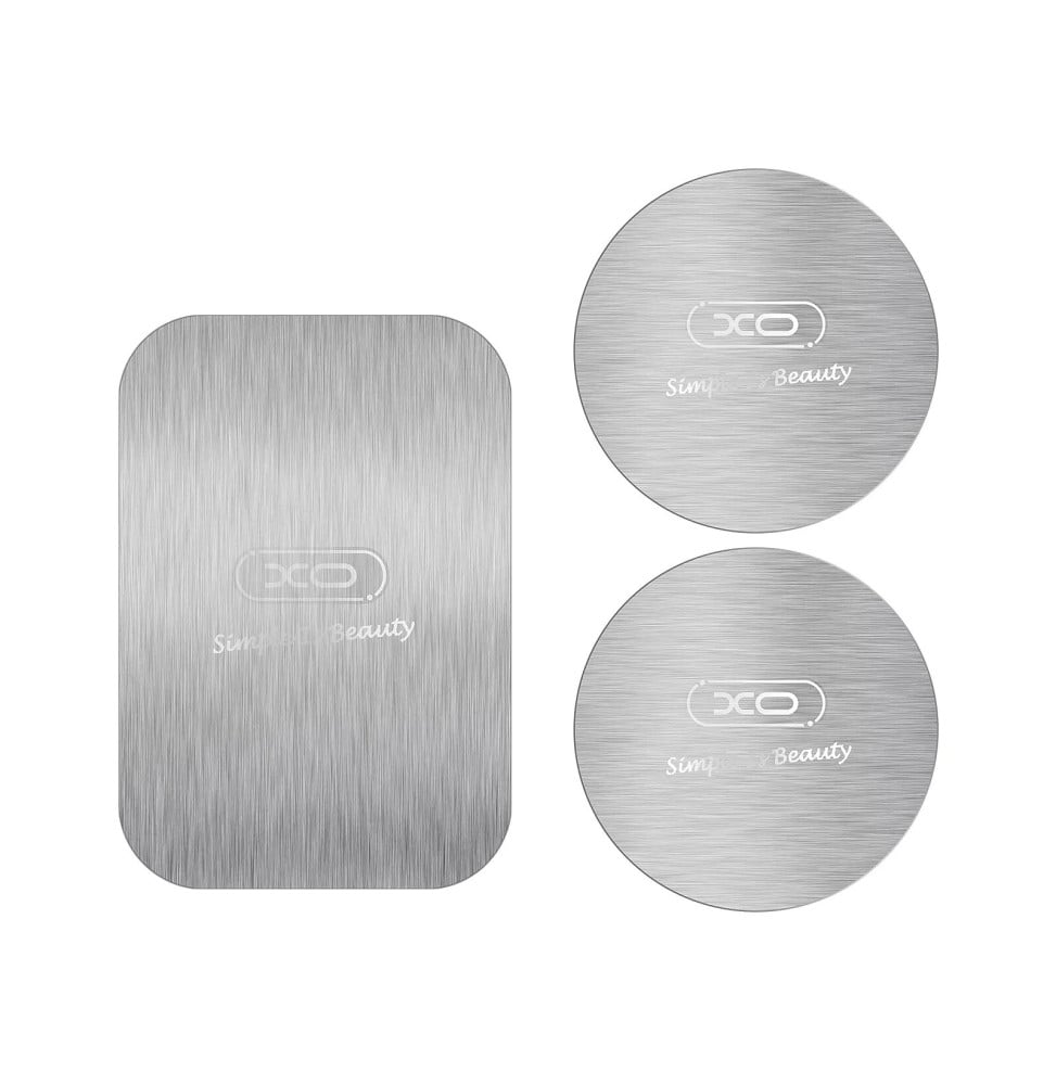 XO 3x Adaptateurs Support Voiture Magnétique Plaques Métalliques Argent
