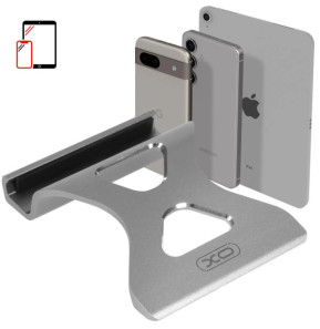 XO Support Bureau en Aluminium Minimaliste Pour Smartphone Gris