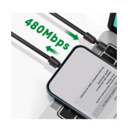 4smarts Câble Cordon USB Type C 60W Power Delivery Design Tressé Noir
