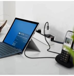 4smarts Câble USB type C Microsoft Surface Recharge Rapide 1m Noir
