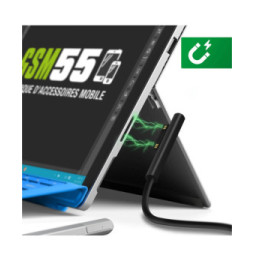 4smarts Câble USB type C Microsoft Surface Recharge Rapide 1m Noir