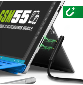 4smarts Câble USB type C Microsoft Surface Recharge Rapide 1m Noir