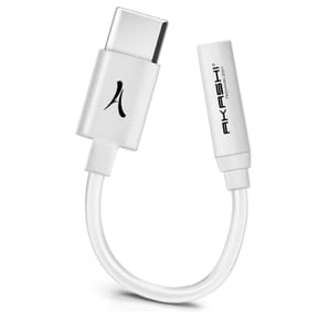 Akashi Adaptateur Audio USB-C vers Jack 3.5 mm Blanc — image 2
