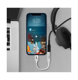 Akashi Adaptateur Audio USB-C vers Jack 3.5 mm Blanc
