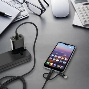 Akashi Câble Eco 3-en-1 USB-A vers USB-C / Lightning / micro USB (1 m) — image 4