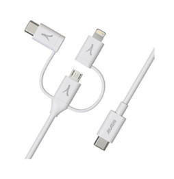 Akashi Câble Eco 3-en-1 USB-C vers USB-C / Lightning / micro USB (1 m)