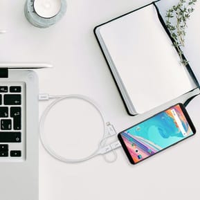 Akashi Câble Eco 3-en-1 USB-C vers USB-C / Lightning / micro USB (1 m) — image 3