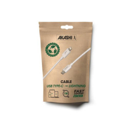 Akashi Câble Eco USB-C vers Lightning Blanc (1 m)