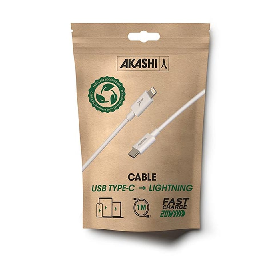 Akashi Câble Eco USB-C vers Lightning Blanc (1 m) — image 5
