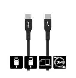 Akashi Câble renforcé USB-C vers USB-C (Noir - 3m)