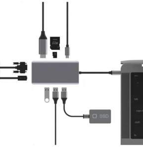 Akashi Hub USB Type-C 9-en-1