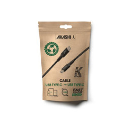 Akashi Câble Eco Kevlar USB-C vers USB-C Noir (1.5 m)