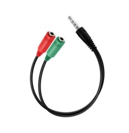 Akyga Adaptateur Audio Jack 3.5 mm TRRS vers Double Jack Casque et Micro Noir