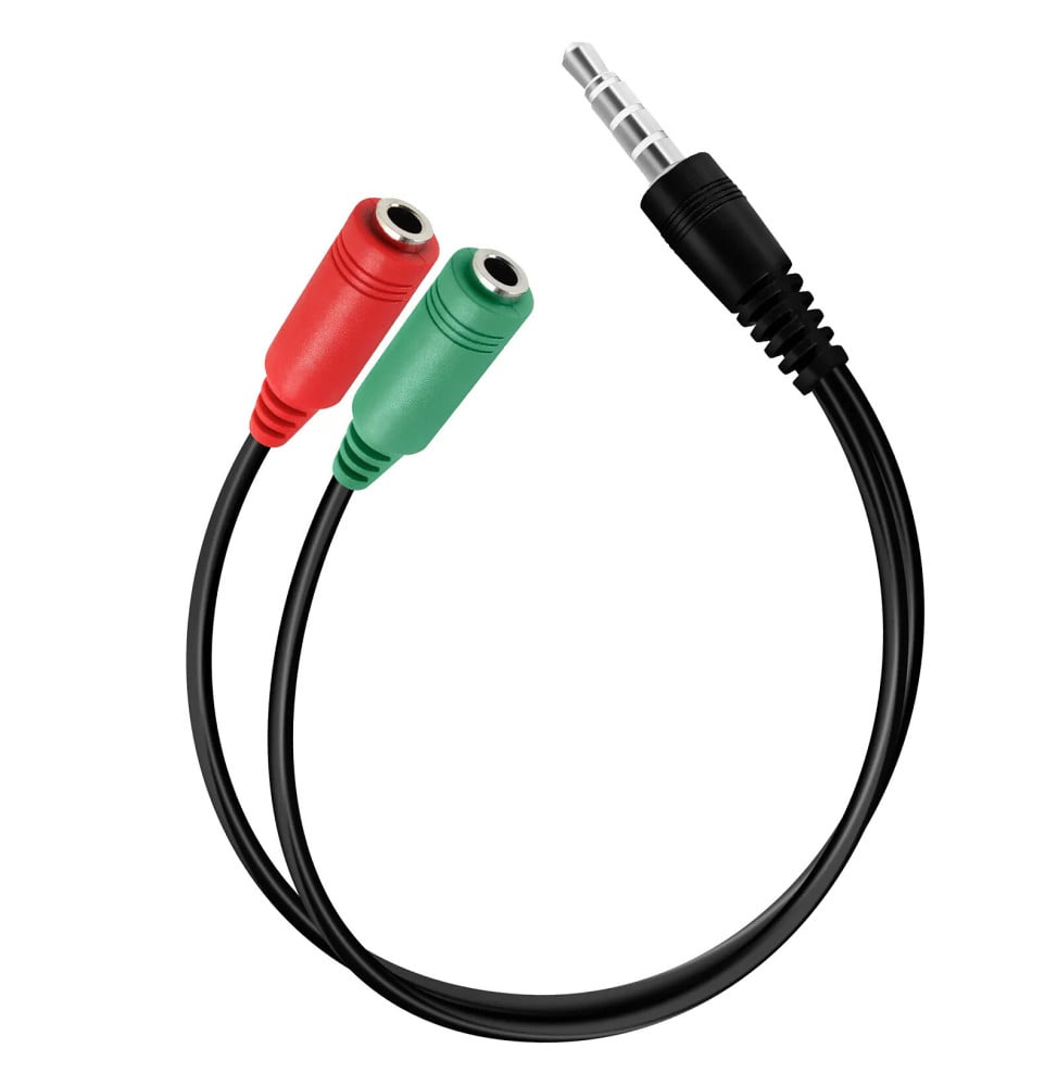 Akyga Adaptateur Audio Jack 3.5 mm TRRS vers Double Jack Casque et Micro Noir
