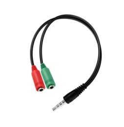 Akyga Adaptateur Audio Jack 3.5 mm TRRS vers Double Jack Casque et Micro Noir
