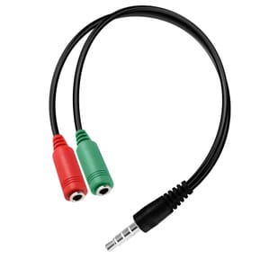 Akyga Adaptateur Audio Jack 3.5 mm TRRS vers Double Jack Casque et Micro Noir — image 2