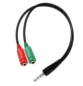 Akyga Adaptateur Audio Jack 3.5 mm TRRS vers Double Jack Casque et Micro Noir