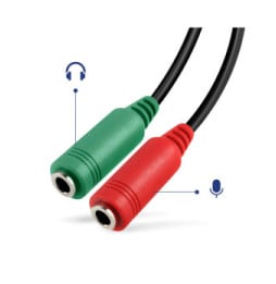 Akyga Adaptateur Audio Jack 3.5 mm TRRS vers Double Jack Casque et Micro Noir