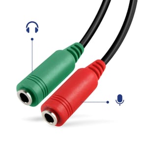 Akyga Adaptateur Audio Jack 3.5 mm TRRS vers Double Jack Casque et Micro Noir — image 3