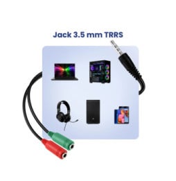 Akyga Adaptateur Audio Jack 3.5 mm TRRS vers Double Jack Casque et Micro Noir