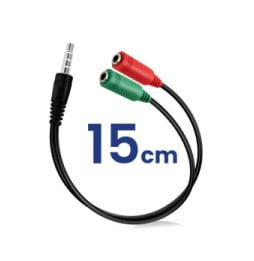 Akyga Adaptateur Audio Jack 3.5 mm TRRS vers Double Jack Casque et Micro Noir