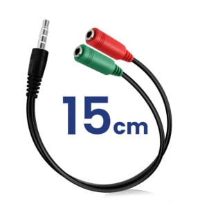 Akyga Adaptateur Audio Jack 3.5 mm TRRS vers Double Jack Casque et Micro Noir
