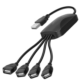 Akyga Adaptateur Hub USB 4 Ports USB 15cm Transfert de données et Charge Noir