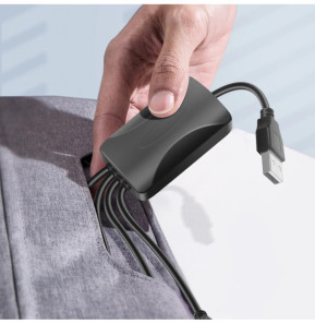 Akyga Adaptateur Hub USB 4 Ports USB 15cm Transfert de données et Charge Noir