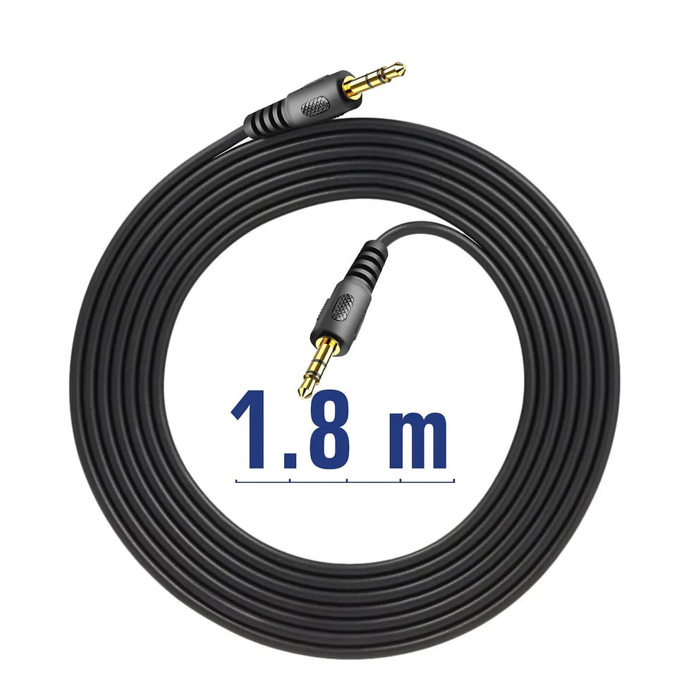 Akyga Câble Audio Auxiliaire Jack 3.5mm vers Jack 3.5mm 1.8m Noir — image 4